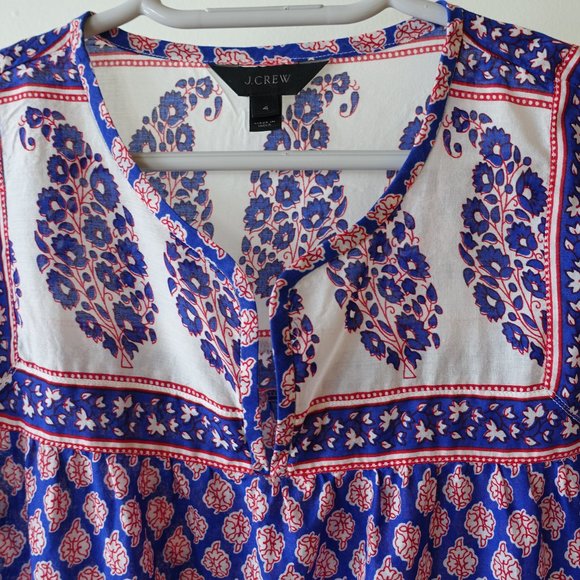 Top Mixed Paisley Print Red White Blue 0 2 4 XS - Picture 5 of 14
